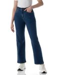 INKD Women's Wide Leg Jeans - High-Rise | Enzyme Wash | Classic 5 Pocket Styling (INKSS24WJN-407-Denim Delight-32)