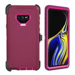 Defender Case for Samsung Galaxy Note 9,[NO Screen Protector][Heavy Duty][Drop Protection] Tough Rugged TPU Hybrid Hard Shell Case for Galaxy Note 9 Burgundy