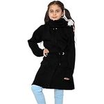 A2Z 4 Kids Girls Camouflage Print Parka Jacket Faux Fur Hooded - Fleece Padded Jacket Black 13