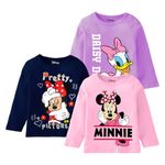 Kuchipoo © Disney Girls Regular Fit Full Sleeves Cotton T-Shirts (DKUC-TSHRT-481, 5-6 Years, Multi-Colored)