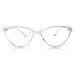 ZOVUTA Cateye Clear Transparent Eyeglasses For Women- AntiGlare Zero Powered Lenses- UV Protection-Reading Glasses- Optical Lightweight Spectacle Frame