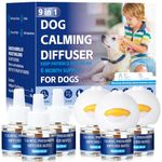 Jeweeio 9 In 1 Dog Calming Pheromone Diffuser (3 Plug in + 6 Refills), Relief Anxiety, Storm Stress & Indoor Behavior Support, 180 Day Long Lasting Refill, Natural Odorless Safe Formula