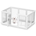 Acrylic Dog Playpen, 60cm Transparent Pet Playpen for Indoor & Outdoor Use, Portable Heavy Duty Puppy Pen Fence for Small to Medium Dogs - 10 Panels
