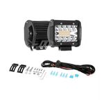 Auxbeam 6 Lighting Modes Light Pod, 4 Inch Strobe LED Light Bar Amber White Fog Lights 120W 12000LM, 10FT Wiring Harness Kit with Memory Function (Pack of 2)