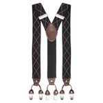 Peluche Regal Grip Black Y Back 6 Clips Suspender (Strap Width- 3.5cm)