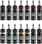 Tuffking Tattoo Ink Set 1/2 oz Pigment Tatoo Ink Professional Tattoo Ink Color Set 14 Colors(14 Colors 15ml)
