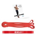 Boldfit Natural Rubber Heavy Resistance Band For Workout Set Exercise&Stretching Pull Up Bands For Home Exercise For Gym Men&Women Resistance Bands Loop Bands Toning Bands Resistance Band Red(7-15Kg)