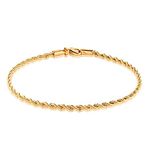 Barzel 18K Gold Plated Braided Rope Anklet for Women, 10 Inches - Made In Brazil, 10 inches, Gold, no gemstone