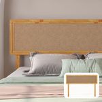 Bme Nipe Headboard ONLY Boho Bohemian Coastal Style with Solid Wood, Easy Assembly (Natural, Queen)