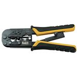 Ratcheting Crimper, Modular Crimper Cutter Stripper for RJ45, Cat5e, Cat6, CAT6A KLEIN TOOLS VDV226-011-SEN