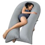 QUEEN ROSE U Shaped Pregnancy Pillows, Maternity Body Pillow for Pregnant Support, Extra Long Full Body Support, Cooling Grey