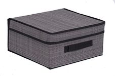 Internet's Best Storage Box with Handles - Durable Storage Bin Basket Containers - Clothes Nursery Toys Organizer - Grey