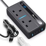 Amacam 300W Power Inverter - 12V/24V to 240V AC, 2 UK Sockets, 2 USB-A & 2 USB-C, Portable Power for Camping, Caravans, Road Trips & Emergency Backup