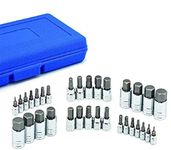 J&R Quality Tools Hex Allen Bit Socket Set, SAE and Metric, S2 Steel |32-Piece Set