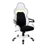 Techni Mobili Executive Ergonomic Essential Racing Style Home & Office Chair, Regular, White