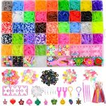 Tuilful Loom Bands Kit 5000+ in 40 Vibrant Colours Loom Bands Friendship Bracelet Kit for Boys and Girls Includes Loom Bands Alphabet Beads S Hooks with Storage Box DIY Craft Gift (5000)