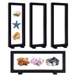 LANSCOERY 4pcs Floating Frame Display Case,Display Stands Holder Suspension Frame for Cions,Gems,Chip,Championship Ring,Challenge Coin,AA Medallion,Jewelry,Pin (9*3.54inch)