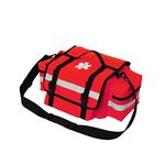 High-Capacity First Aid Medical Bag Empty, First Aid Responde Emergency Medical Trauma EMS/EMT Bag With Reflective Strip For Nurse, Medical Medic,Firefighters, Emergency Medical Supplies Kit (Red)