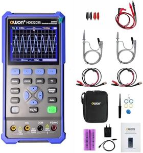 OWON Handheld Oscilloscope Multimeter, 2 Channels, 200MHz Bandwidth, 1GS/s Sampling Rate, 20000 Counts, 3 in 1 Portable Digital Automotive Oscilloscope, Voltage, Current, Capacitor HDS2202S