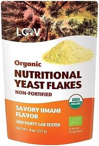 LOOV Organic Non-Fortified Nutritional Yeast Flakes, Nooch, Toasted, Vegan, Non-GMO, Gluten Free, Good Source of B-Vitamins, 227 Grams, No Added Vitamins, No Added Sugar, Resealable Bag