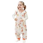 HOMEAL 0.5Tog Toddler Sleep Sacks 12M-2T,Toddler Sleeping Sack with Legs, Sleep Sacks, Wearable Blanket, Fox