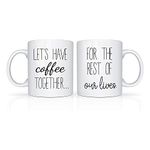 HLLD Let's Have Coffee Together for The Rest of Our Lives Mug Set, Mr and Mrs Wedding Gift for Couples Mugs, Husband Wife Mugs, Boyfriend Girlfriend Mugs, Valentine Day Gift