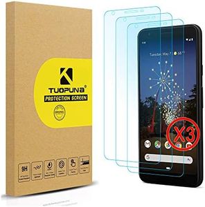 Tuopuna [3 Packs For Google Pixel 3A XL Screen Protector, 9H Hardness (Half Coverage) Tempered Glass Film for Pixel 3a XL