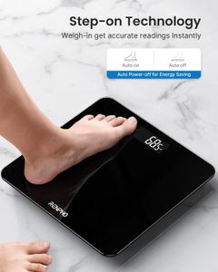 RENPHO Digital Bathroom Scale – High Precision, LED Display, Black
