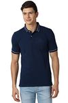 Peter England Men's Solid Regular Polo Shirt (PCKPSRGPP75006_Medium Blue L)