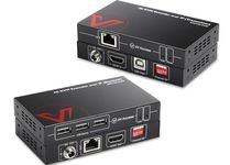 AV Access 120M/390ft 4K KVM Extender over TCP/IP Ethernet, 120Hz High Fresh Rate, 16 Sets DIP Switch, 3 Ports USB 2.0, 4K@30Hz 1080P@120Hz over Single Cat5e/6 Cable, Zero Latency