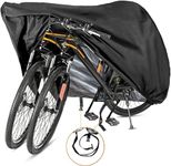 NABAAT Nylon Universal Bicycle Cover For 2 Or 3 Cycles Waterproof Outdoor Rain/ Sun/ Snow/ Corrosion Protection(Black)