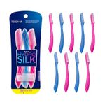 Schick Silk Touch-up Multipurpose Exfoliating Dermaplaning Tool, Eyebrow Razor, and Facial Razor With Precision Cover, 9 Count