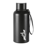 Milton Aura 500 Thermosteel Bottle, 520 ml Water Bottles, 24 Hours Hot and Cold, Easy to Carry, Easy Grip, Rust Proof, Tea, Coffee, Office, Travel Bottle, Black