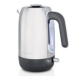 Breville Edge Electric Kettle | 1.7 Litre | Glows When Hot to Avoid Re-Boiling | 3kW Fast Boil | Brushed Stainless Steel [VKT192]