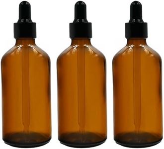 Happy Packaging 100ML Amber Round Empty Glass Bottle | Glass Dropper | Black Smooth Sleeve | Silcon Black Teat | Refillable | Leak Proof For Essential Oils | DIY serums | DIY Perfumes Pack (1)