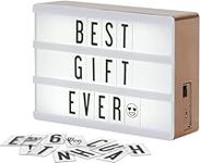 My Cinema Lightbox - Rose Gold Light Box, 4x6 inches - Micro LED Marquee Light Box for Kids with 100 Letters, Numbers and Emojis - DIY Mini Sign, with Matching Braided Rose Gold USB Cable