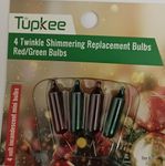 Tupkee Shimmering Twinkle Replacement Bulbs – 4-Volt Red & Green Incandescent Mini Bulbs - 4 Bulbs per pkg