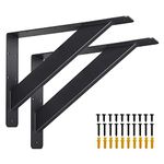 Wdwlbsm 2Pcs Countertop Support Brackets 12"x 9" Heavy Duty Solid Floating Shelf Brackets, Corbels for Countertops Triangle Support Mantel Brackets 90 Degree (12x9x2)