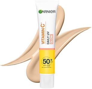 Garnier Vitamin C Daily UV Brightening Fluid Sheer Glow, SPF50+, Prevents + Corrects Sun Damages + Evens Skin tone, Face & Neck, For all skin types, Cruelty-Free, Vegan, 40ml