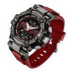 findtime Mens Sports Watch Military Watches for Men Digital Watch Waterproof Watches for Men Rugged Watch with LED Backlight Alarm Stopwatch, Red