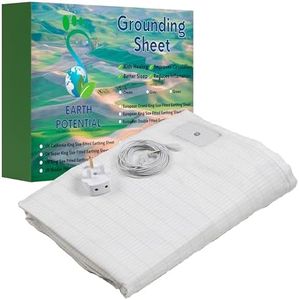 Earthing Grounding Fitted King-Size Sheet – 95% Cotton and 5% Soft Silver Thread for Healing Sleep - supplied complete with a 5m cable and UK double outlet grounding plug, by Earth Potential.