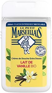 Le Petit Marseillais | Crème de Douche Extra Douce Lait de Vanille Bio (flacon de 250 ml) – 92 % d'ingrédients d'origine naturelle – Flacon entièrement recyclable