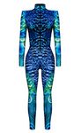 Honeystore Women's Skeleton Bodysuit Halloween Costume Bodycon Catsuit Jumpsuit, Color01, Medium