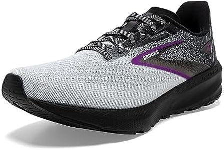 Brooks Women s Launch 10 Neutral Running Shoe, Black/White/Violet, 8.5 US