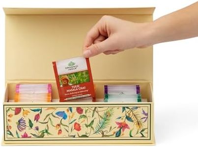 ORGANIC INDIA Tea Sampler Box Variety Pack, Hot Assortment, 60 Tea Bags