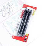 Pentel Wow! Retractable Ballpoint Pen, Everyday Writing, Office Supplies, School Supplies, 1.0mm Bold Point, Black Ink, BK440BP3-A, 3 Pack