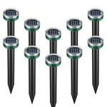 Animal Repellent 10-Pack, Rodent Repellent Solar Powered, Sonic Repel Rodent Mole Snake Mice Rat Groundhog Squirrel Gopher Vole, Waterproof Outdoor Animal Repeller for Yard Lawn Farm, Domestic