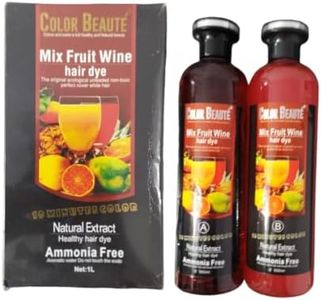 COLOR BEAUTÉ Mix Fruit Wine Hair Dye Gel for Men, Women Natural Organic Hair Color for Hair Dye Use (500ml x 2)- Black