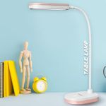 Pick Ur Needs Rechargeable LED Desk Touch Table Study Warm Night Light Dimming Reading Lamp USB Charging (Pink)