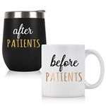 Lifecapido Before Patients After Patients Set, Nurse Week Appreciation Graduation Gifts for Nurse Doctor Therapist Dental Hygienist Assistant, 11oz Coffee Mug and 12oz Stainless Steel Wine Tumbler Set